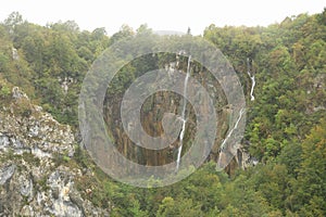 Big Waterfall on Plitvicka Jezera in Croatia