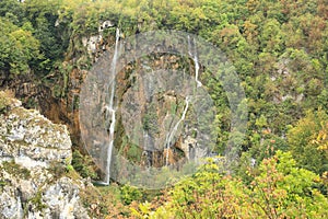 Big Waterfall on Plitvicka Jezera in Croatia photo