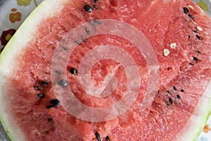 Big watermelon cut half photo