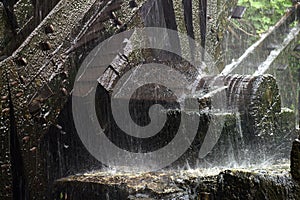 Big waterwheels (Norias) transport water from river Orontes in H photo