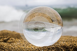 Big Wave and Sand Through a Glass Ball