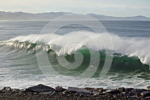 Big waves at Basque Country coast photo