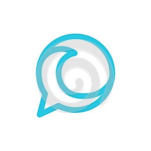 Big waves with bubble chat talk logo design vector graphic symbol icon sign illustration creative idea