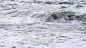 Big waves hitting the Konyaalti coast on a stormy day