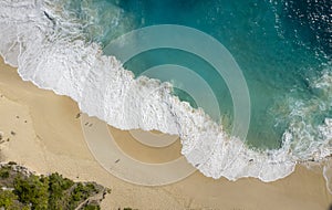 Big Waves Kelingking Beach at Nusa Penida, Bali - Indonesia