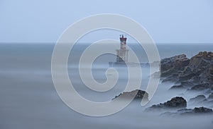 Big waves in Pasaia Donibane, Euskadi coastline