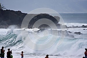 Big Waves at Waimea Beach Oahu Hawaii