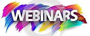 Big webinars paper sign over brush strokes background