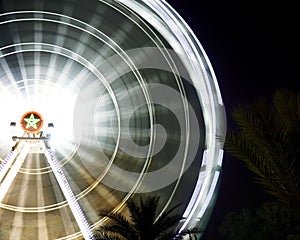 Big wheel Agadir, Morocco at night.