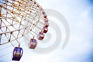 Big wheel in Mtatsminda park in Tbilisi, Georgia, January