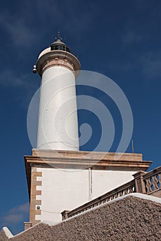 Big white beacon. Ibiza, Spain