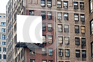 Big white billboard on the wall.