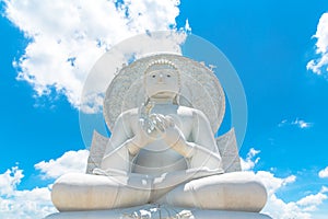 Big White Buddha image in Saraburi, Thailand.