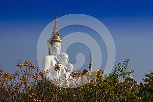 Big white buddha statue amidst the mountains,Phetchabun Thailand