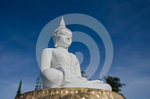 Big White Buddha Statue is Travel Landmark of Chumphon, Thailand..