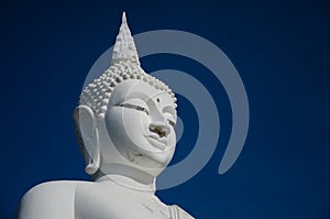 Big White Buddha Statue is Travel Landmark of Chumphon, Thailand..