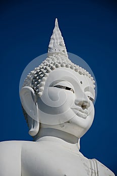 Big White Buddha Statue is Travel Landmark of Chumphon, Thailand..