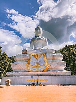 Big White Buddha, Wat Phra That Mae Yen in Pai, Mae Hong Son, Chiang Mai, thailand