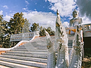 Big White Buddha, Wat Phra That Mae Yen in Pai, Mae Hong Son, Chiang Mai, thailand