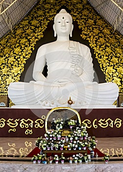 Big white buddha at watpahuaylad,Loei,Thailand.