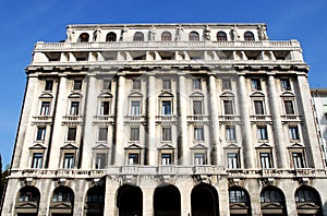 Big white building INPS office of Padua in Veneto (Italy)