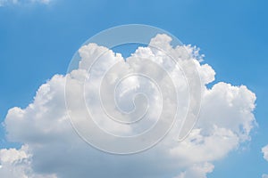 Big White Clouds Against bright Blue Sky abstract seasonal nature background