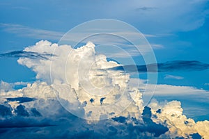 big white clouds on the blue sky, Nimbostratus clouds, an altostratus cloud