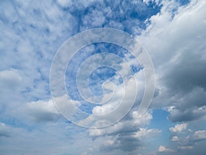 Big white clouds and bright blue sky