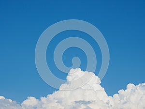 Big white clouds on summer sky