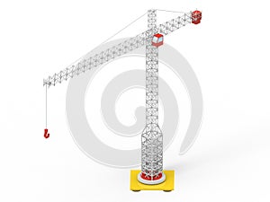 Big white construction tower crane