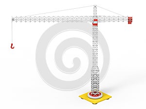 Big white construction tower crane - side view