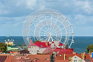 Big white Ferris wheel Zelenogradsk .