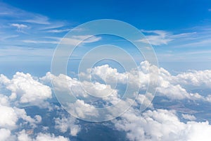 The big white fluffy clouds in the blue sky, beautiful cloudscape