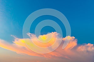 Big white fluffy sunset cloud