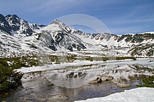 Big white lake in High Tatras National park, Slovakia