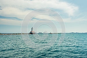 Big light house on a Michigan Lake