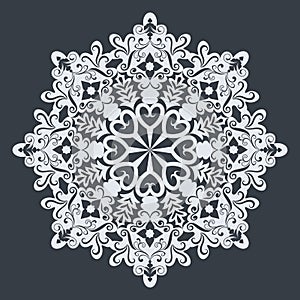 Big white ornamental snowflake