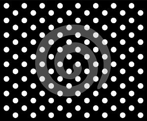 Big White Polka Dots on Black, Seamless Background.Seamless polka dot black and white pattern in defferent size.