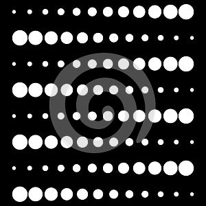 Big White Polka Dots on Black, Seamless Background.Seamless polka dot black and white pattern in defferent size.