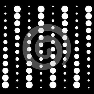 Big White Polka Dots on Black, Seamless Background.Seamless polka dot black and white pattern in defferent size.