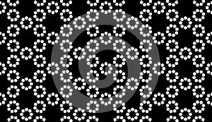 Big White Polka Dots on Black, Seamless Background.Seamless polka dot black and white pattern in defferent size.