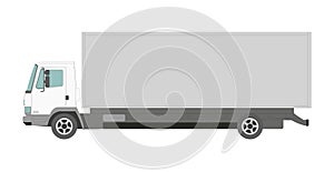 Big white truck on a white background - Vector