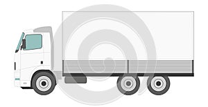 Big white truck on a white background - Vector