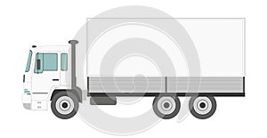 Big white truck on a white background - Vector