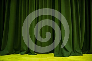 Big wide Green Curtain back drop no performance stage