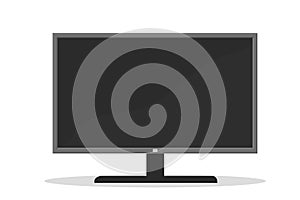 Big widescreen monitor tv on stand vector graphic isolated