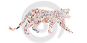 Big Wild Cat Art. Spotted Color for your design