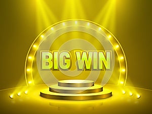 Big win casino banner for text. Vector illustration