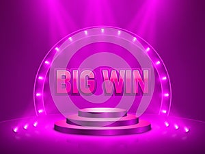 Big win casino banner for text. Vector illustration