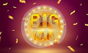 Big win Casino Luxury vip invitation with confetti Celebration party Gambling banner